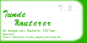 tunde mauterer business card